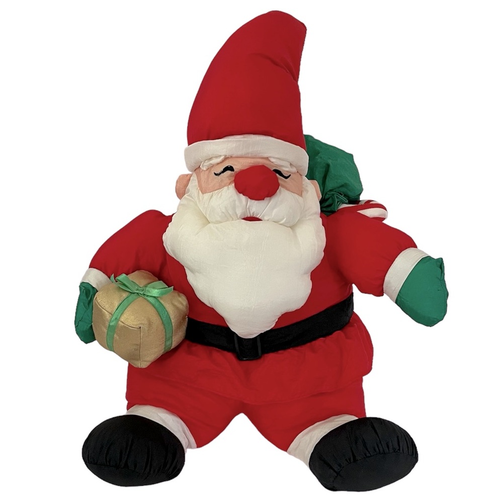 Santa Claus Christmas Nylon Pillow Stuffed Plush Vintage